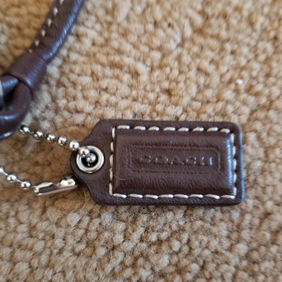 Coach Brown Pebble Leather Wristlet - Picture 2 of 6